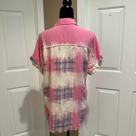 White‎ Birch woven plaid bleached button down - Picture 5 of 8